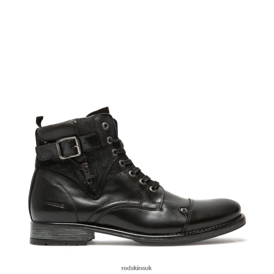 Redskins Footwear Men BLACK + GREY Yero Leather Boots RB620P203