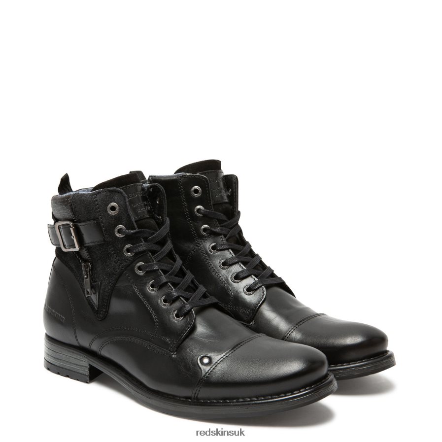 Redskins Footwear Men BLACK + GREY Yero Leather Boots RB620P203