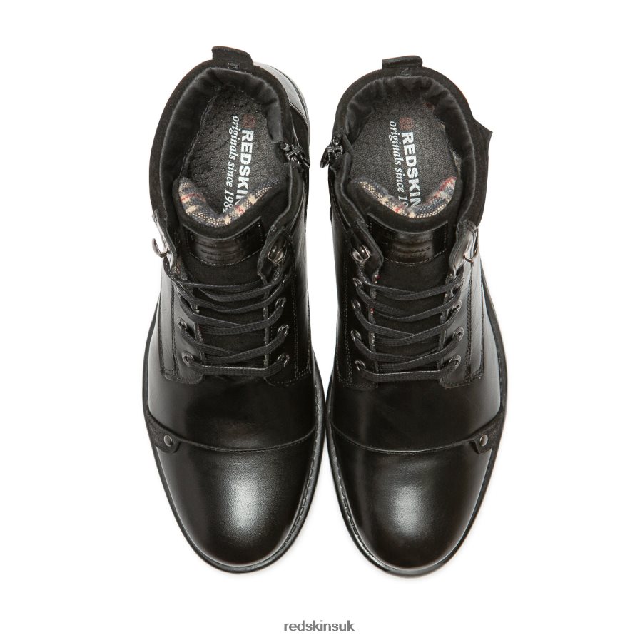 Redskins Footwear Men BLACK + GREY Yero Leather Boots RB620P203