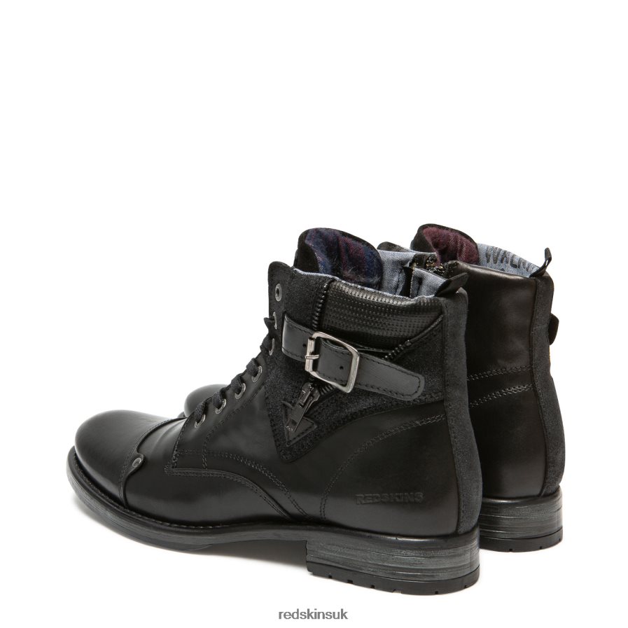 Redskins Footwear Men BLACK + GREY Yero Leather Boots RB620P203