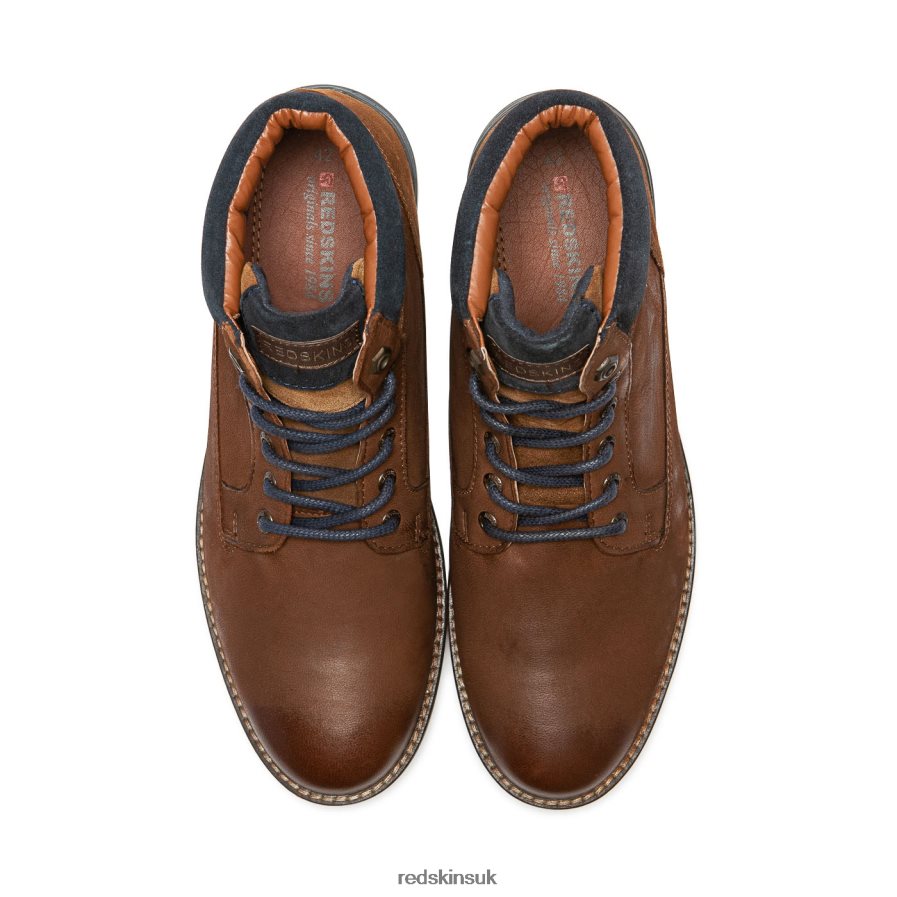 Redskins Footwear Men BRANDY + NAVY Accro Leather Boots RB620P209