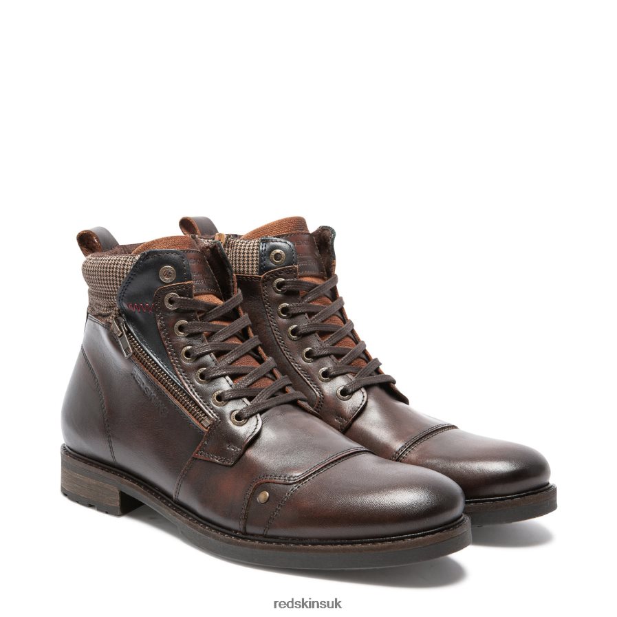 Redskins Footwear Men BRANDY + NAVY Hamo Leather Boots RB620P234