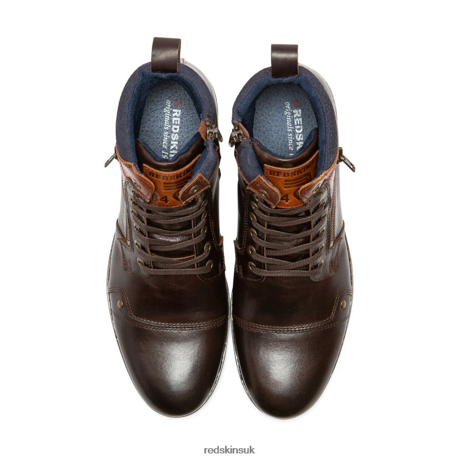 Redskins Footwear Men CHESTNUT BROWN + NAVY Hamam Leather Boots RB620P211