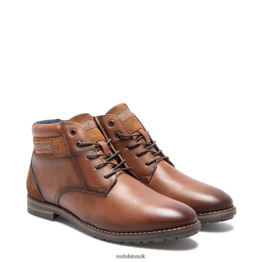 Redskins Footwear Men COGNAC + MARINE Elec Leather Boots RB620P223