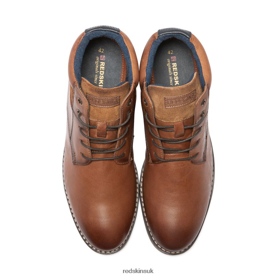 Redskins Footwear Men COGNAC + MARINE Elec Leather Boots RB620P223