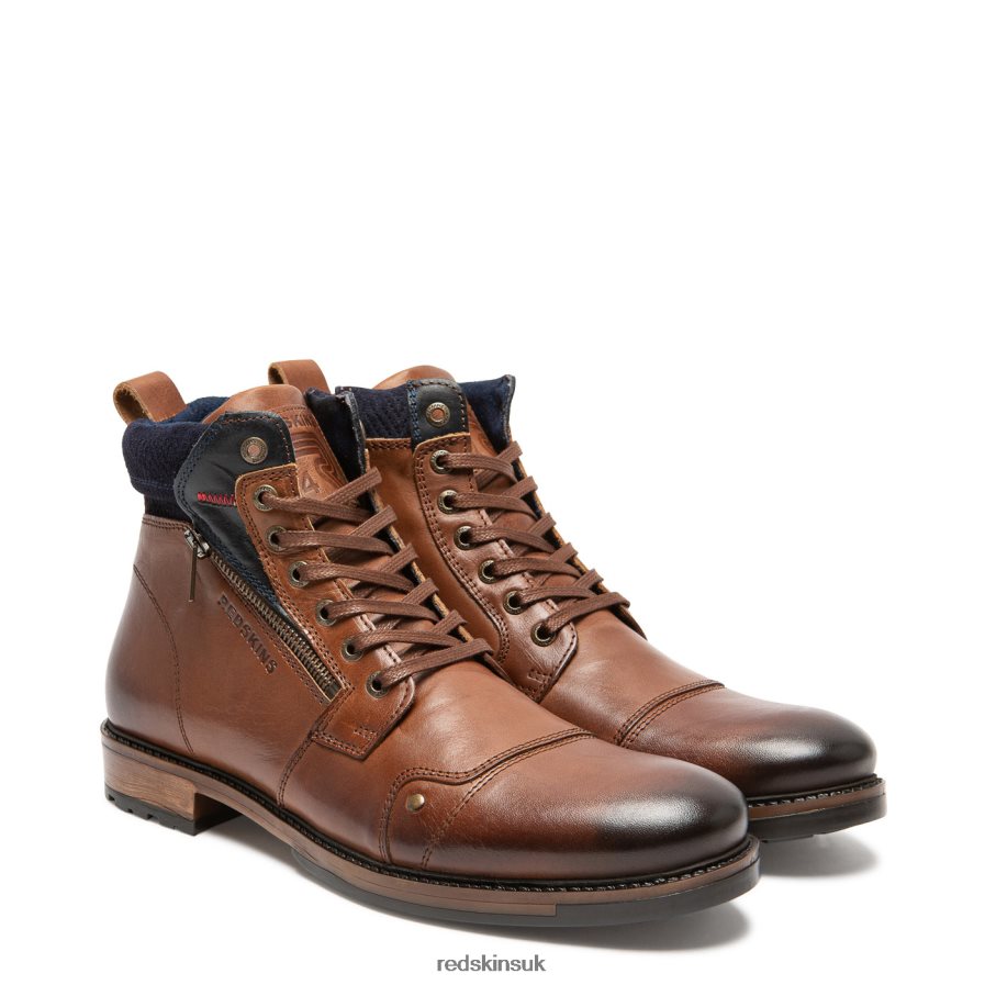 Redskins Footwear Men COGNAC + MARINE Hamam Leather Boots RB620P212