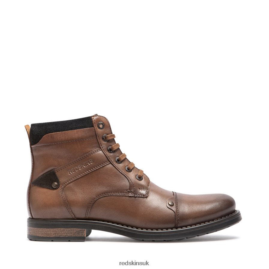 Redskins Footwear Men COGNAC + MARINE Nervous Leather Lace-Up Boots RB620P225