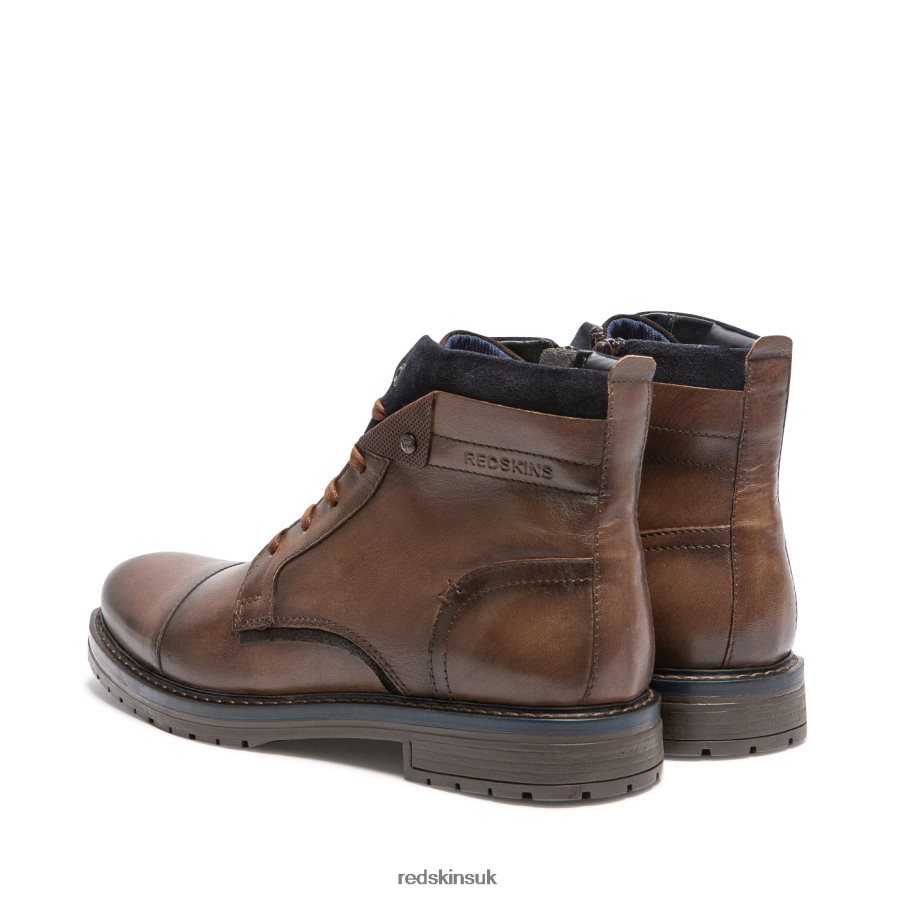 Redskins Footwear Men COGNAC + MARINE Nervous Leather Lace-Up Boots RB620P225