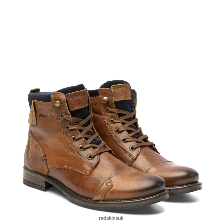 Redskins Footwear Men COGNAC + MARINE Yani Leather Boots RB620P192