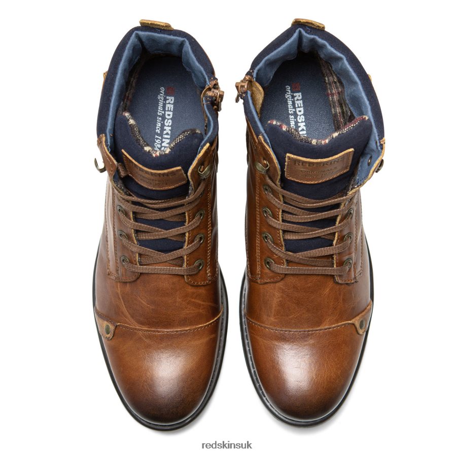 Redskins Footwear Men COGNAC + MARINE Yani Leather Boots RB620P192