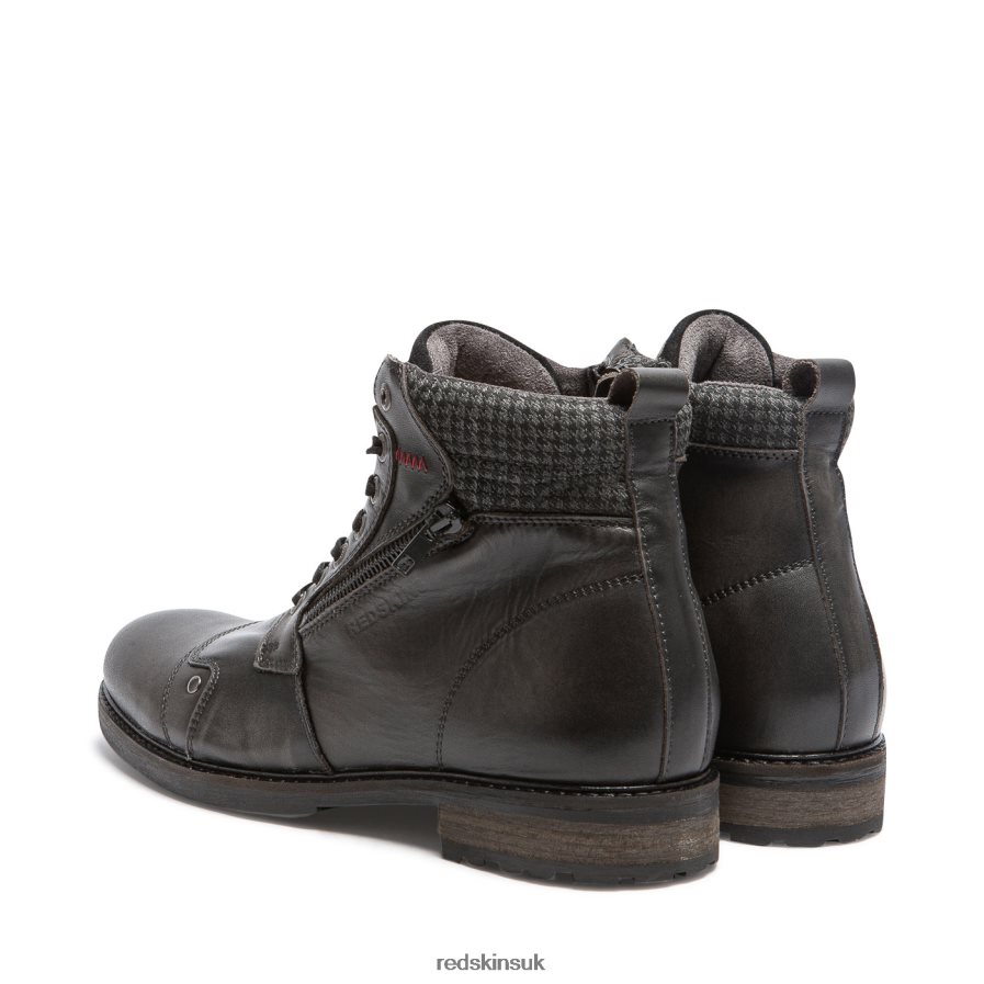 Redskins Footwear Men GREY + BLACK Hamo Leather Boots RB620P199