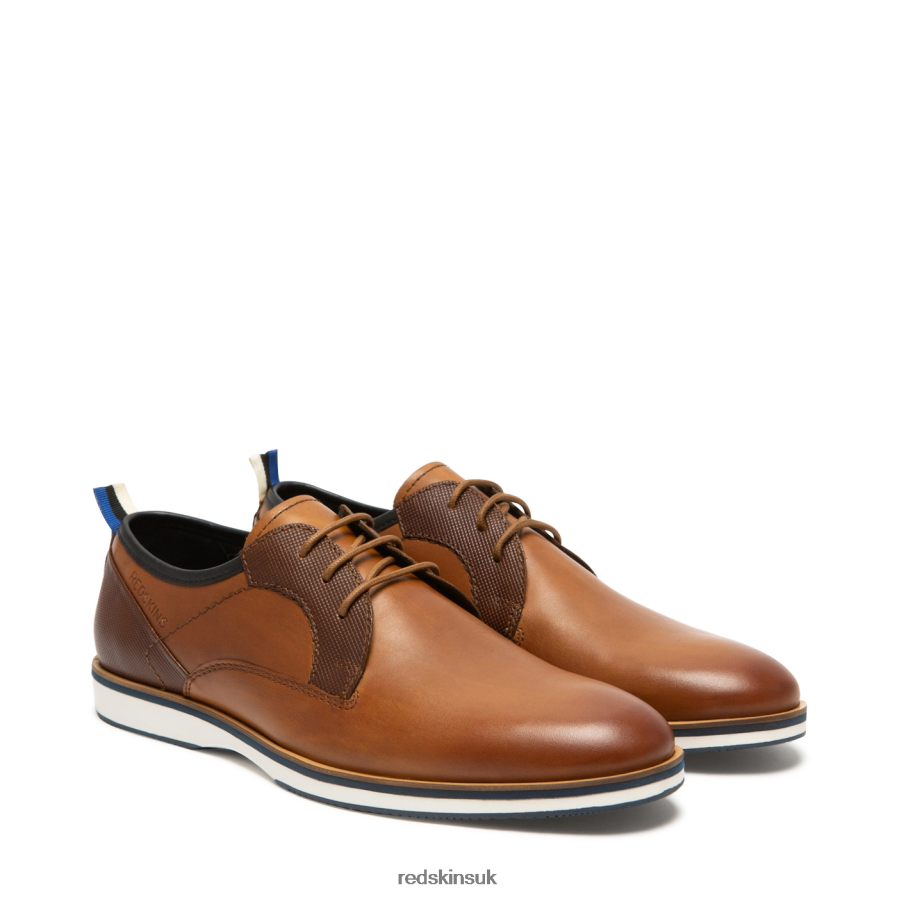 Redskins Footwear Men COGNAC + MARINE Pyramidal Leather Derby shoes RB620P245