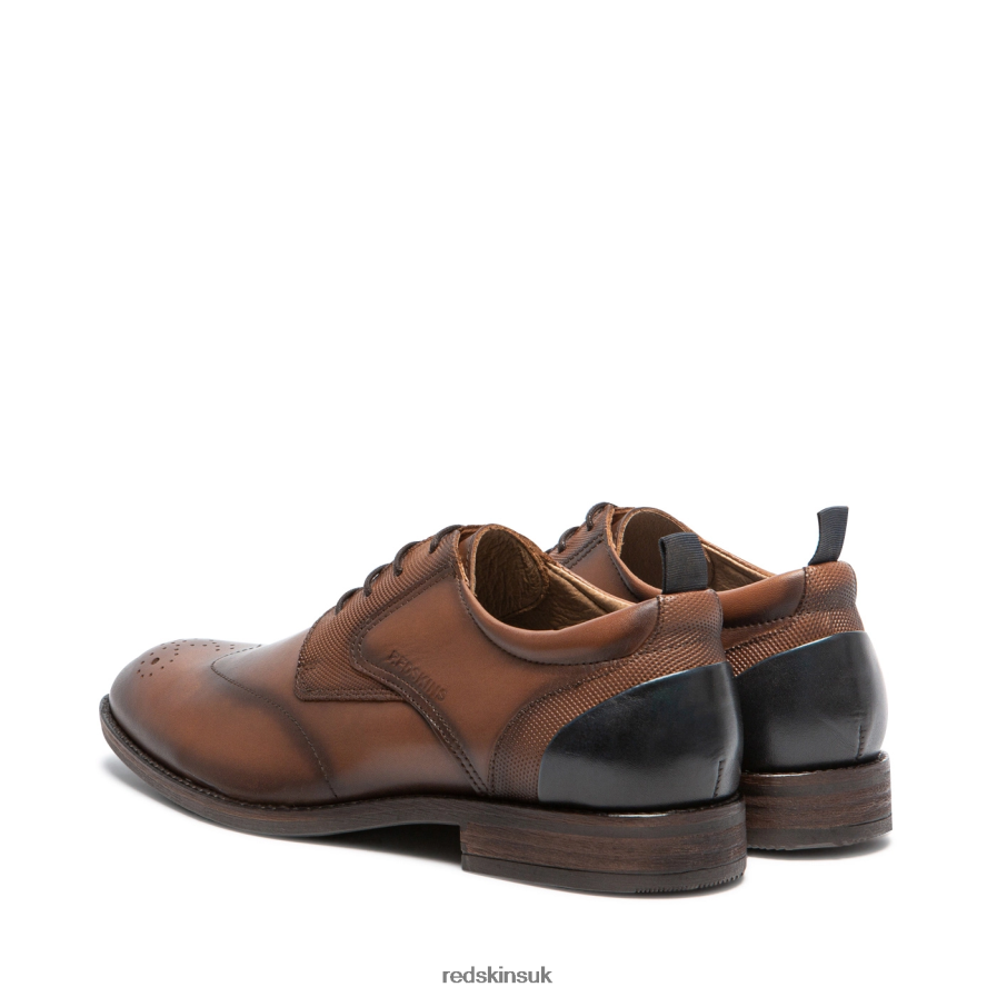 Redskins Footwear Men COGNAC + MARINE Rare Leather Derby shoes RB620P252