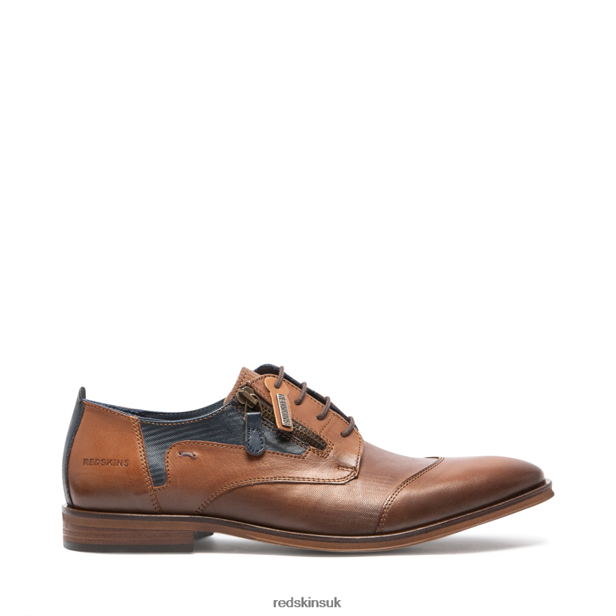 Redskins Footwear Men COGNAC + MARINE Willom Leather Derby Shoes RB620P256