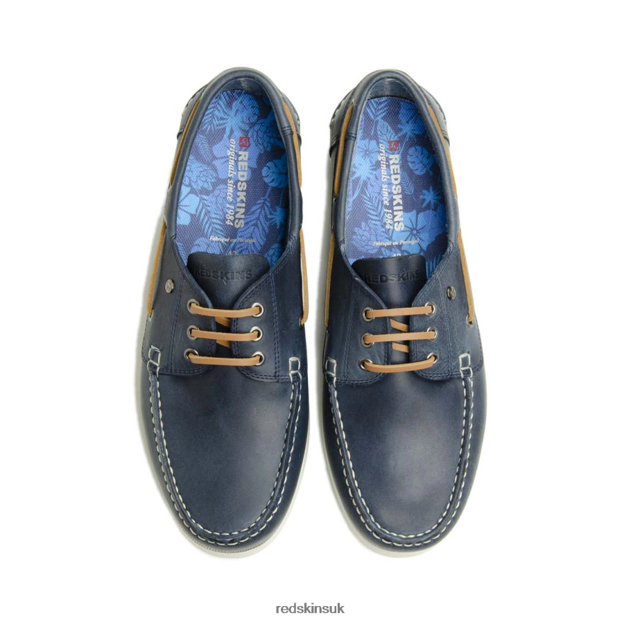 Redskins Footwear Men NAVY Orland Leather Boat shoe RB620P281
