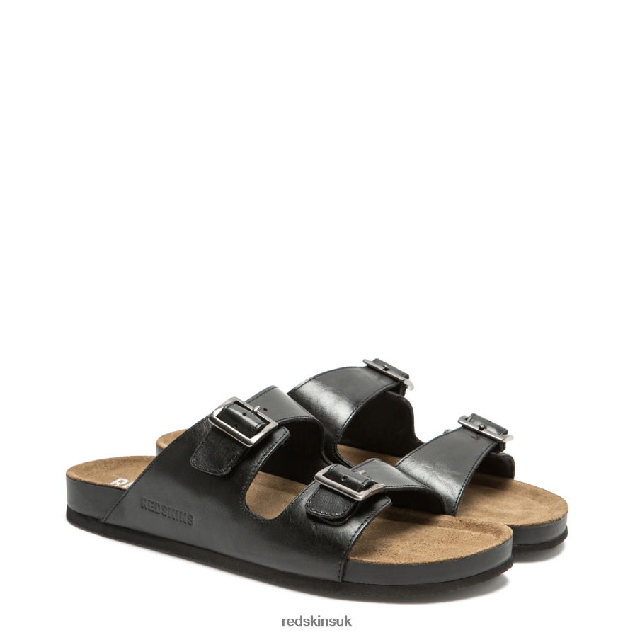 Redskins Footwear Men BLACK Californie Leather Sandal RB620P258
