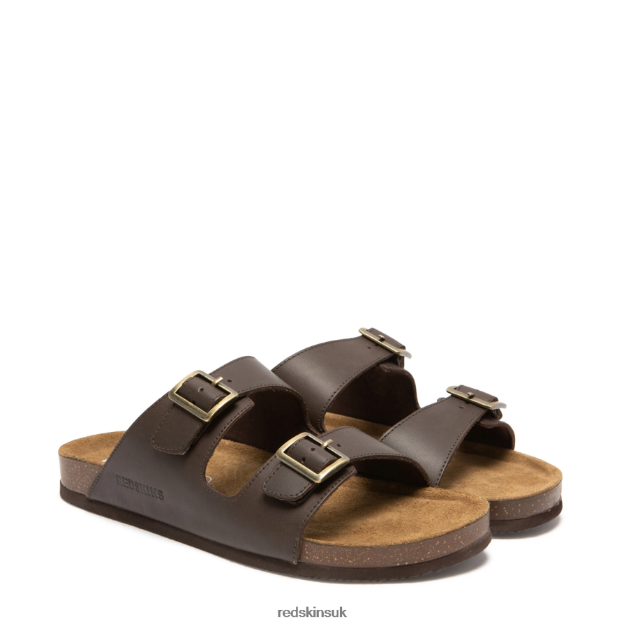 Redskins Footwear Men BROWN Californie Leather Sandal RB620P261