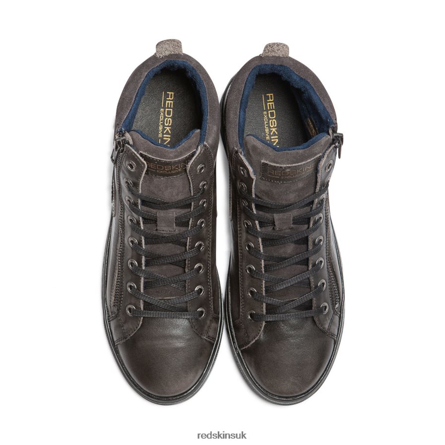 Redskins Footwear Men ANTHRACITE Hopesi Leather Sneakers RB620P60