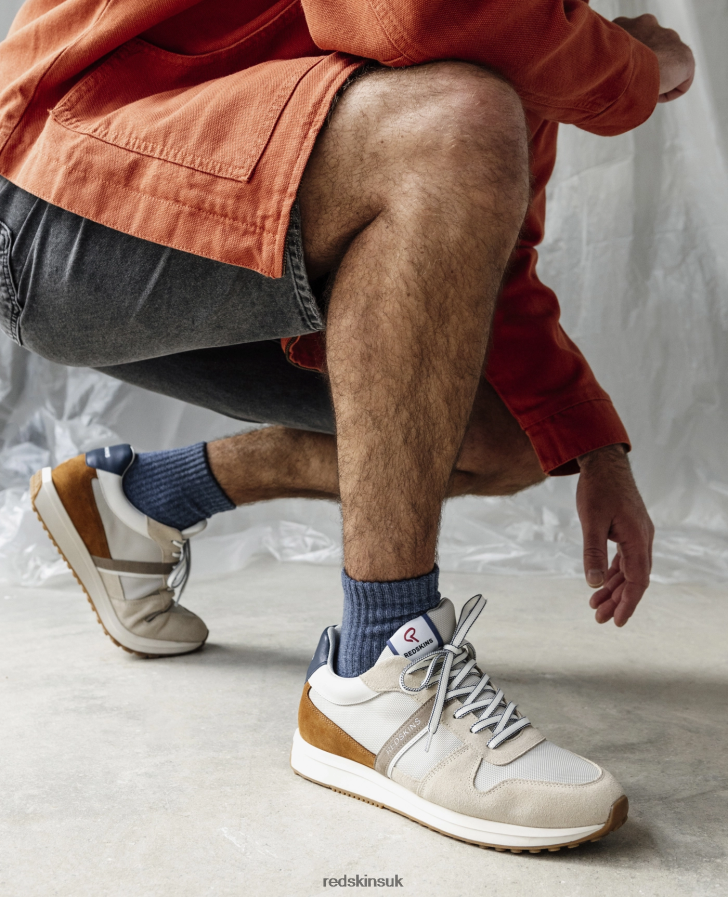 Redskins Footwear Men BEIGE + COGNAC + JEANS Island Suede Sneakers RB620P138