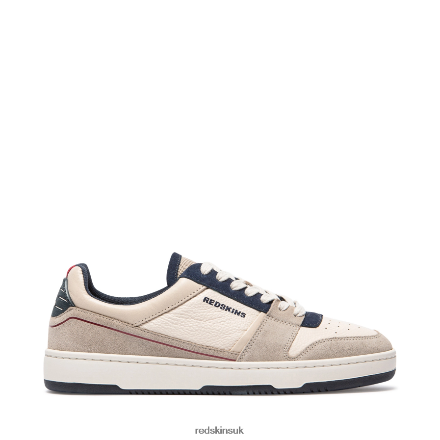 Redskins Footwear Men BEIGE + NAVY Attrayant Leather Sneakers RB620P130