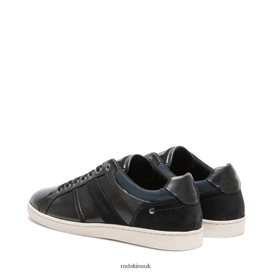 Redskins Footwear Men BLACK + NAVY Ixial Leather Sneakers RB620P169