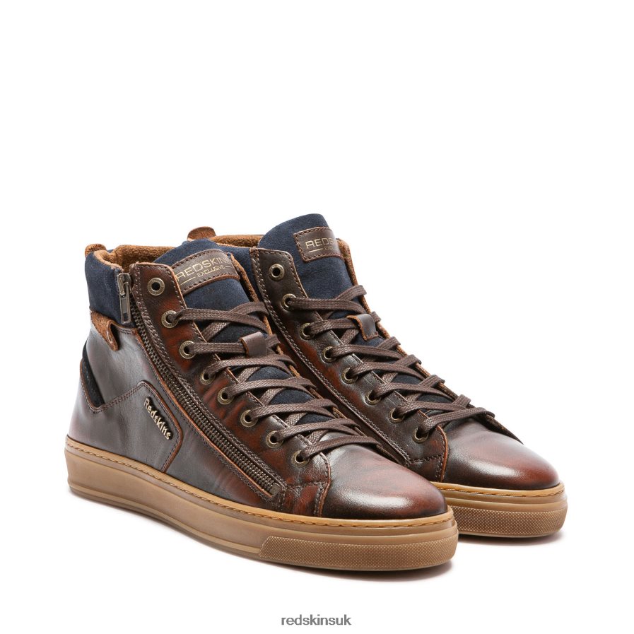 Redskins Footwear Men BRANDY + NAVY Hopesi Leather Sneakers RB620P148