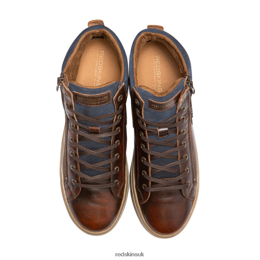 Redskins Footwear Men BRANDY + NAVY Hopesi Leather Sneakers RB620P148