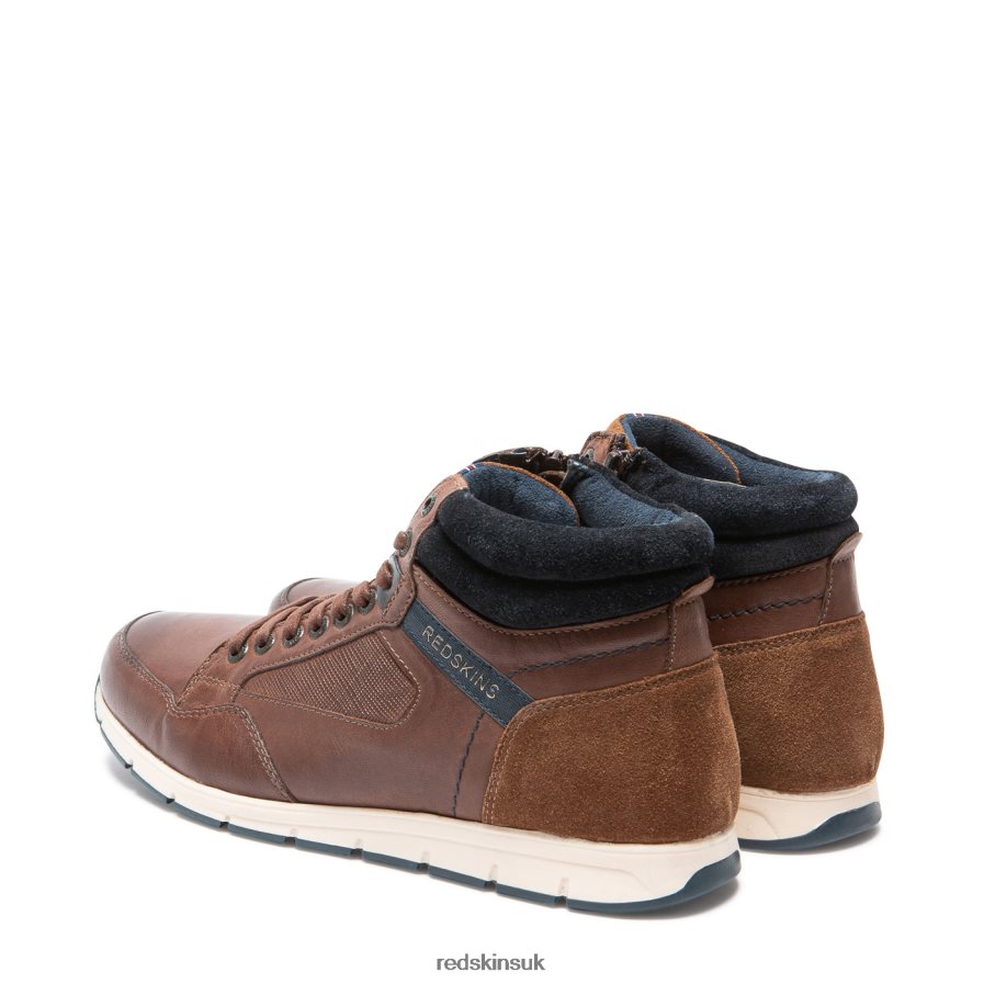 Redskins Footwear Men BRANDY + NAVY Zouki Leather Sneakers RB620P134