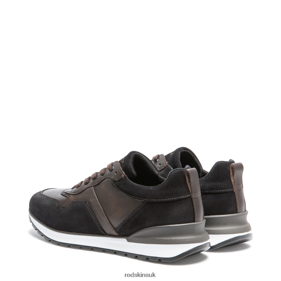 Redskins Footwear Men CHESTNUT BROWN + NAVY Policy Leather Sneakers RB620P167