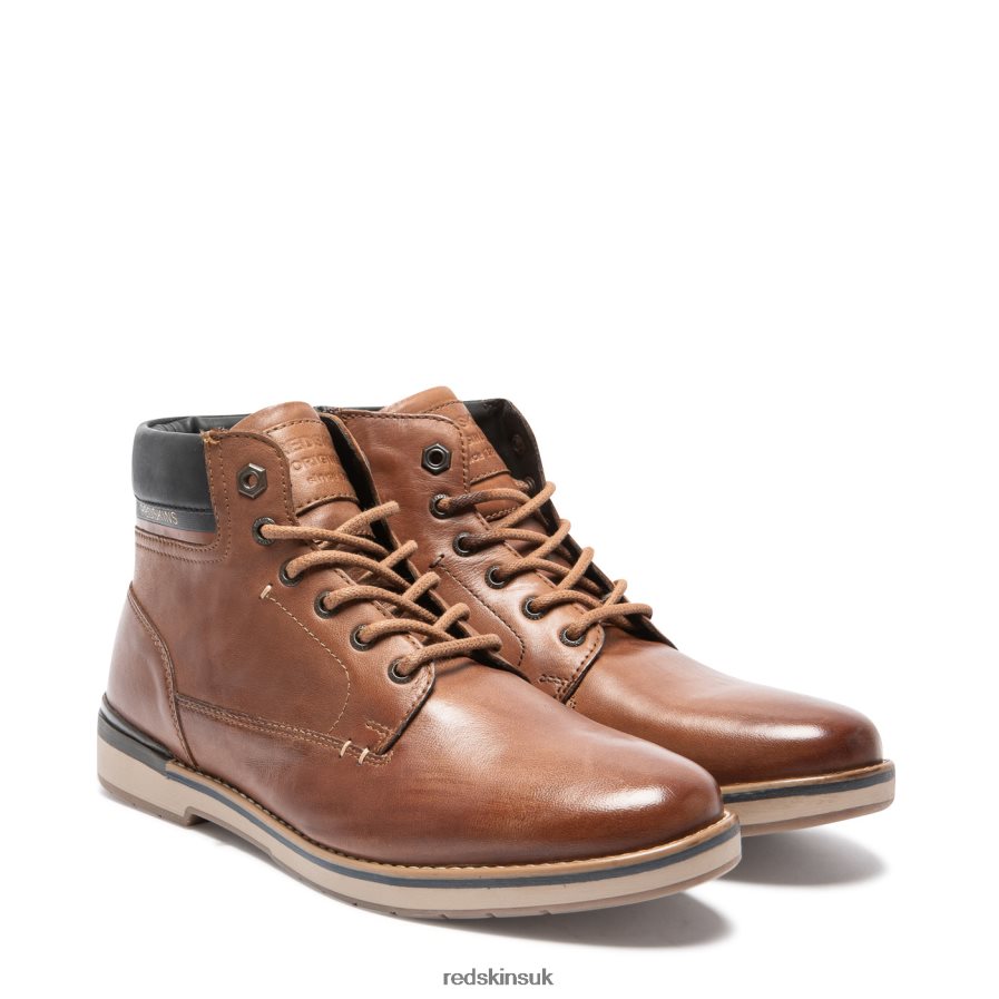 Redskins Footwear Men COGNAC + BLACK Accri Leather Sneakers RB620P133