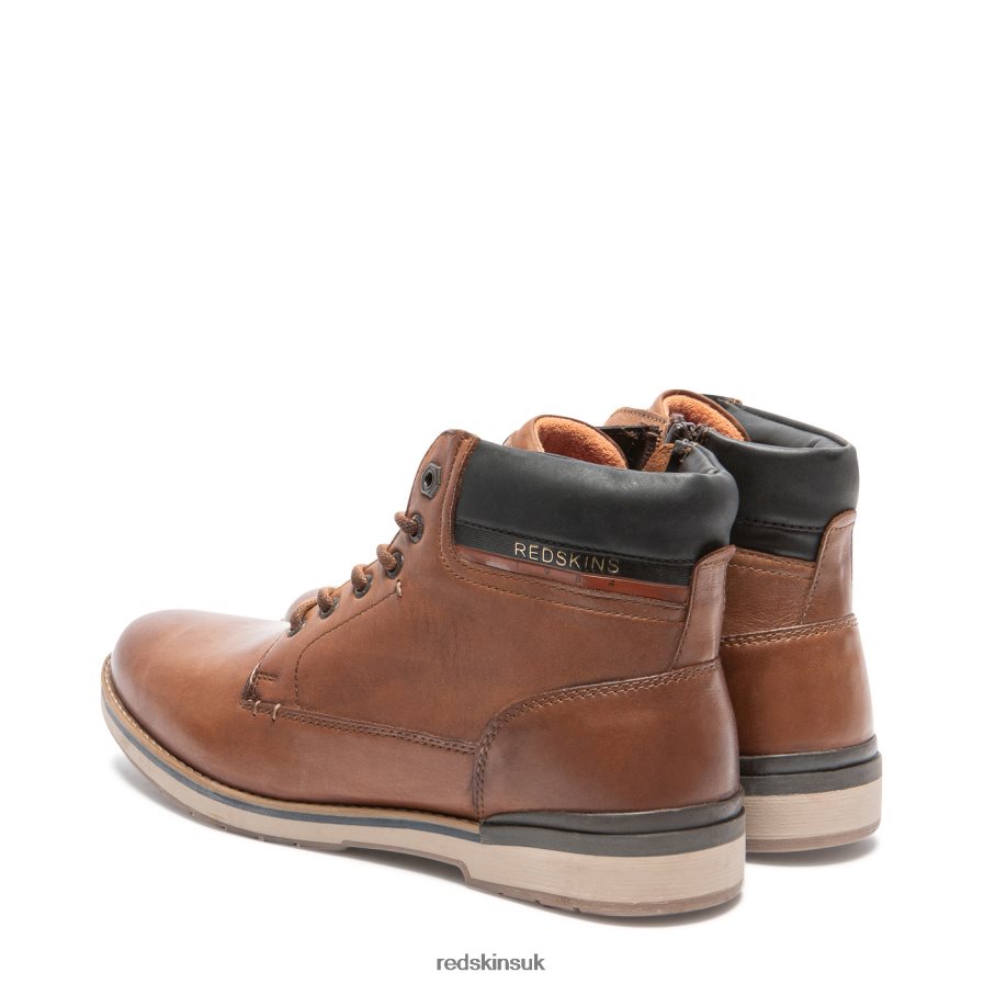 Redskins Footwear Men COGNAC + BLACK Accri Leather Sneakers RB620P133