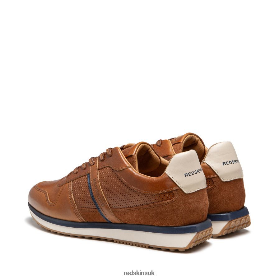 Redskins Footwear Men COGNAC + BROWN + WHITE Islander Leather Sneakers RB620P8