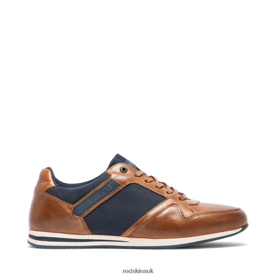 Redskins Footwear Men COGNAC + MARINE Aimable Leather Sneakers RB620P52