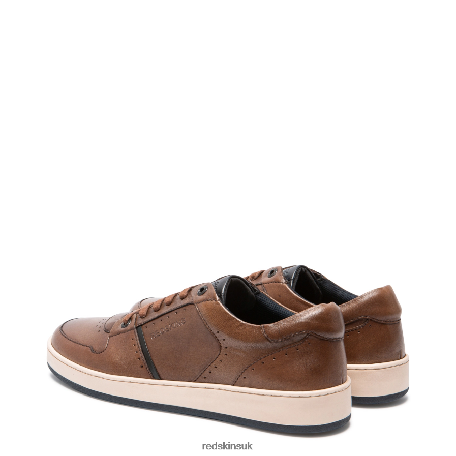 Redskins Footwear Men COGNAC + MARINE Chaleur Leather Sneakers RB620P178
