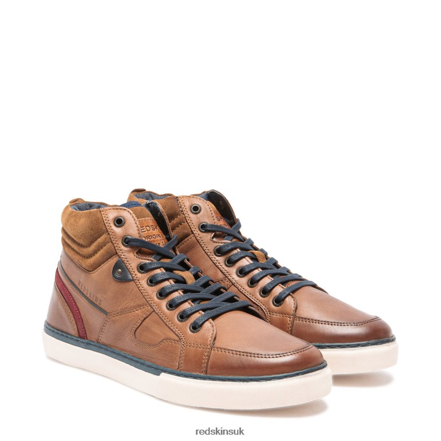 Redskins Footwear Men COGNAC + MARINE Complex Leather Sneakers RB620P125