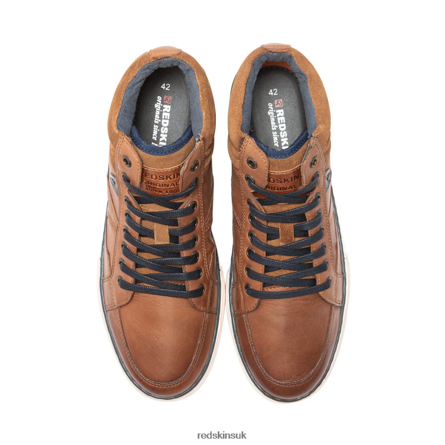 Redskins Footwear Men COGNAC + MARINE Complex Leather Sneakers RB620P125