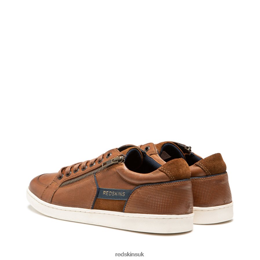 Redskins Footwear Men COGNAC + MARINE Distrait Leather Sneakers RB620P49