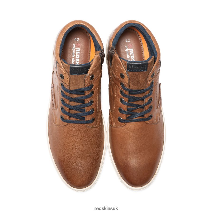 Redskins Footwear Men COGNAC + MARINE Fernand Leather Sneakers RB620P161