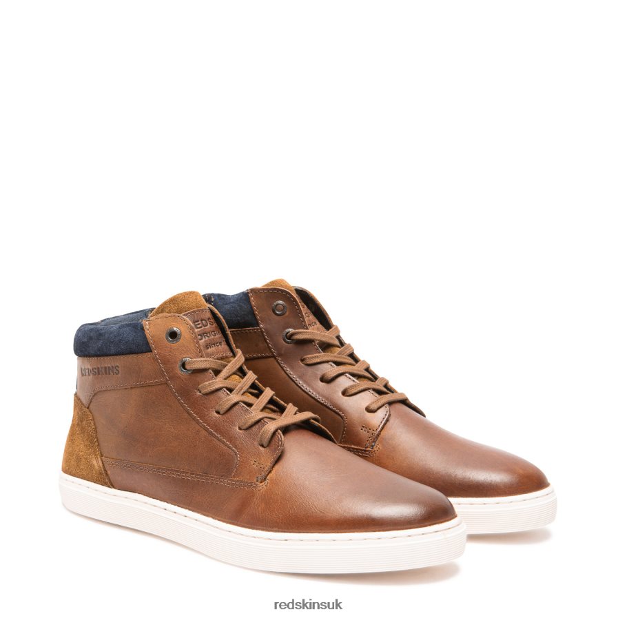 Redskins Footwear Men COGNAC + MARINE Filaire Leather Sneakers RB620P85