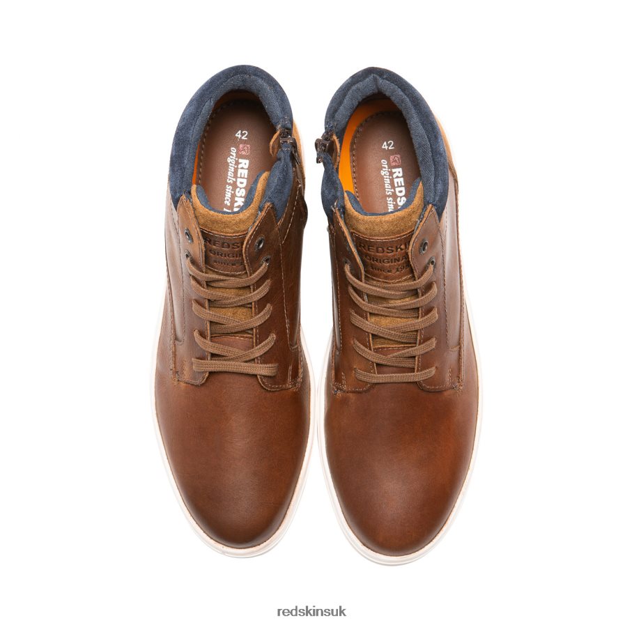 Redskins Footwear Men COGNAC + MARINE Filaire Leather Sneakers RB620P85