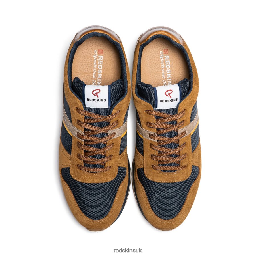 Redskins Footwear Men COGNAC + MARINE Island Suede Sneakers RB620P137