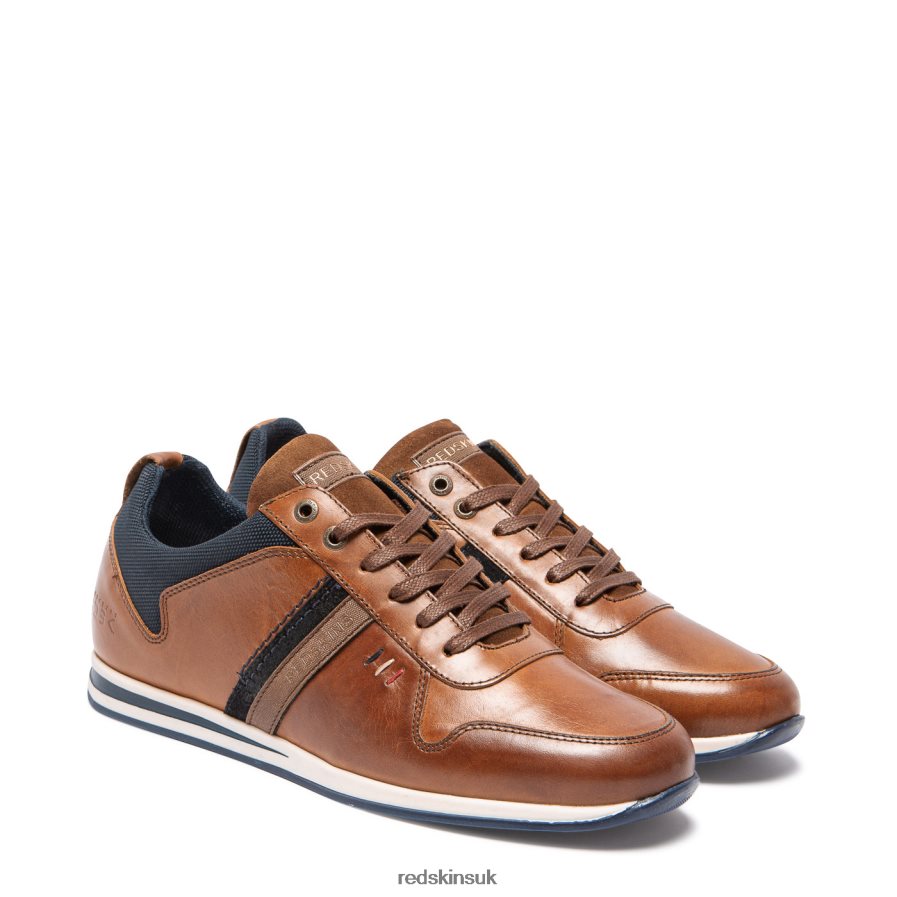 Redskins Footwear Men COGNAC + MARINE Living Leather Sneakers RB620P105