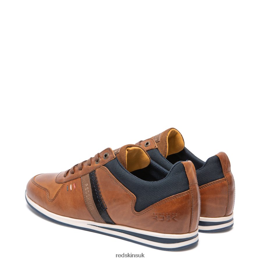 Redskins Footwear Men COGNAC + MARINE Living Leather Sneakers RB620P105