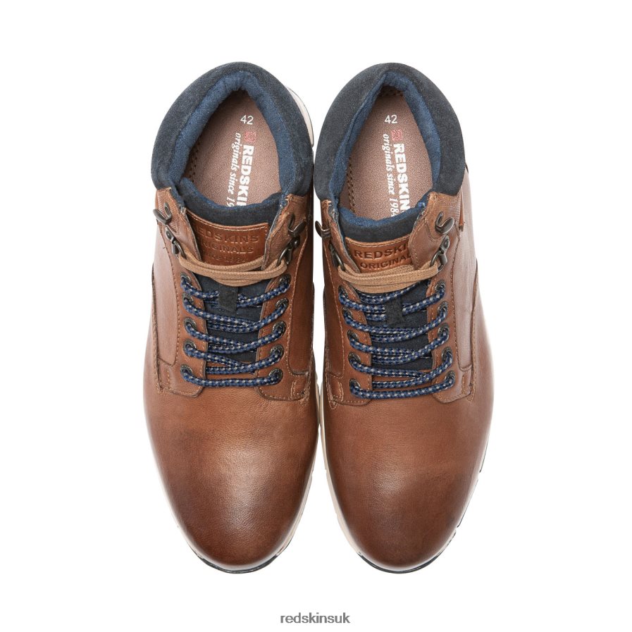 Redskins Footwear Men COGNAC + MARINE Sadily Leather Sneakers RB620P171
