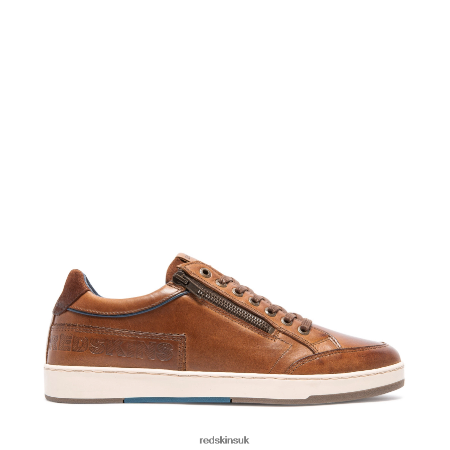 Redskins Footwear Men COGNAC + MARINE Saphir Leather Sneakers RB620P87