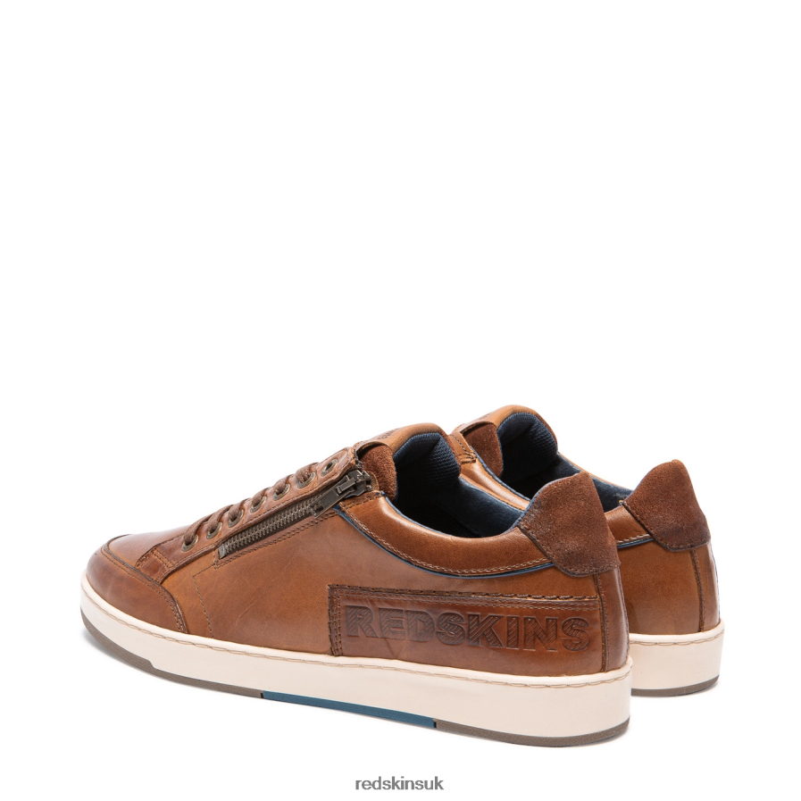 Redskins Footwear Men COGNAC + MARINE Saphir Leather Sneakers RB620P87