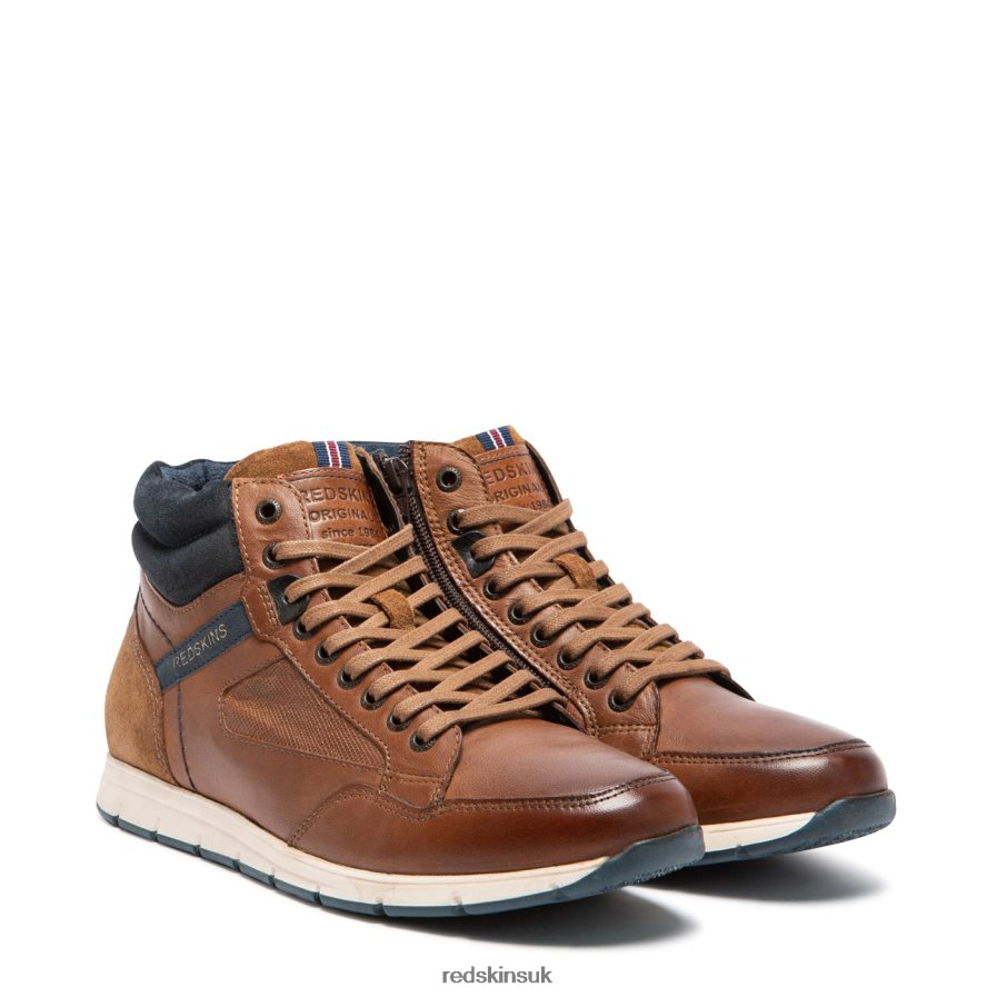 Redskins Footwear Men COGNAC + MARINE Zouki Leather Sneakers RB620P135