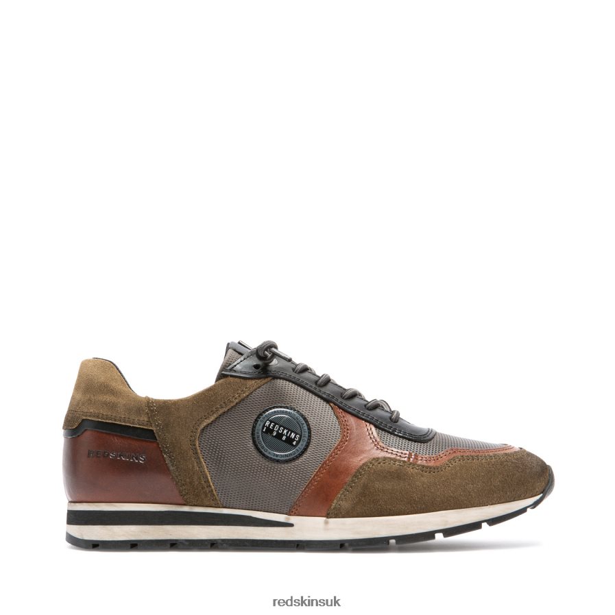 Redskins Footwear Men KAKHI + COGNAC + GREY + BLACK Stitch 2 Suede Sneakers RB620P108