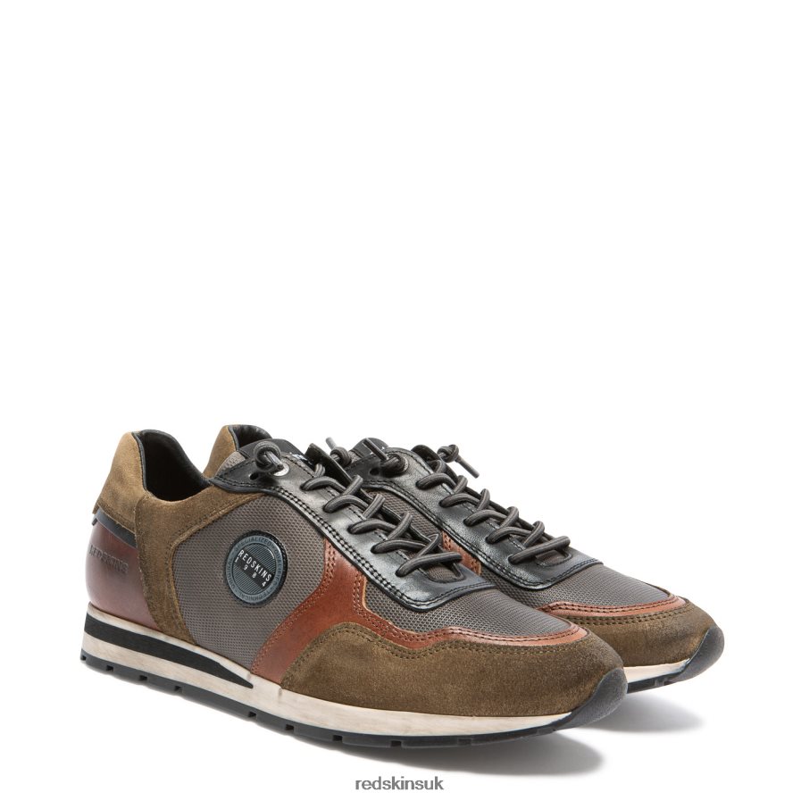 Redskins Footwear Men KAKHI + COGNAC + GREY + BLACK Stitch 2 Suede Sneakers RB620P108