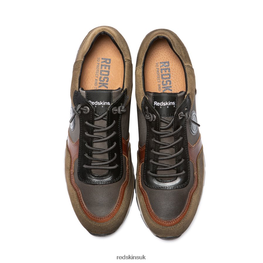 Redskins Footwear Men KAKHI + COGNAC + GREY + BLACK Stitch 2 Suede Sneakers RB620P108